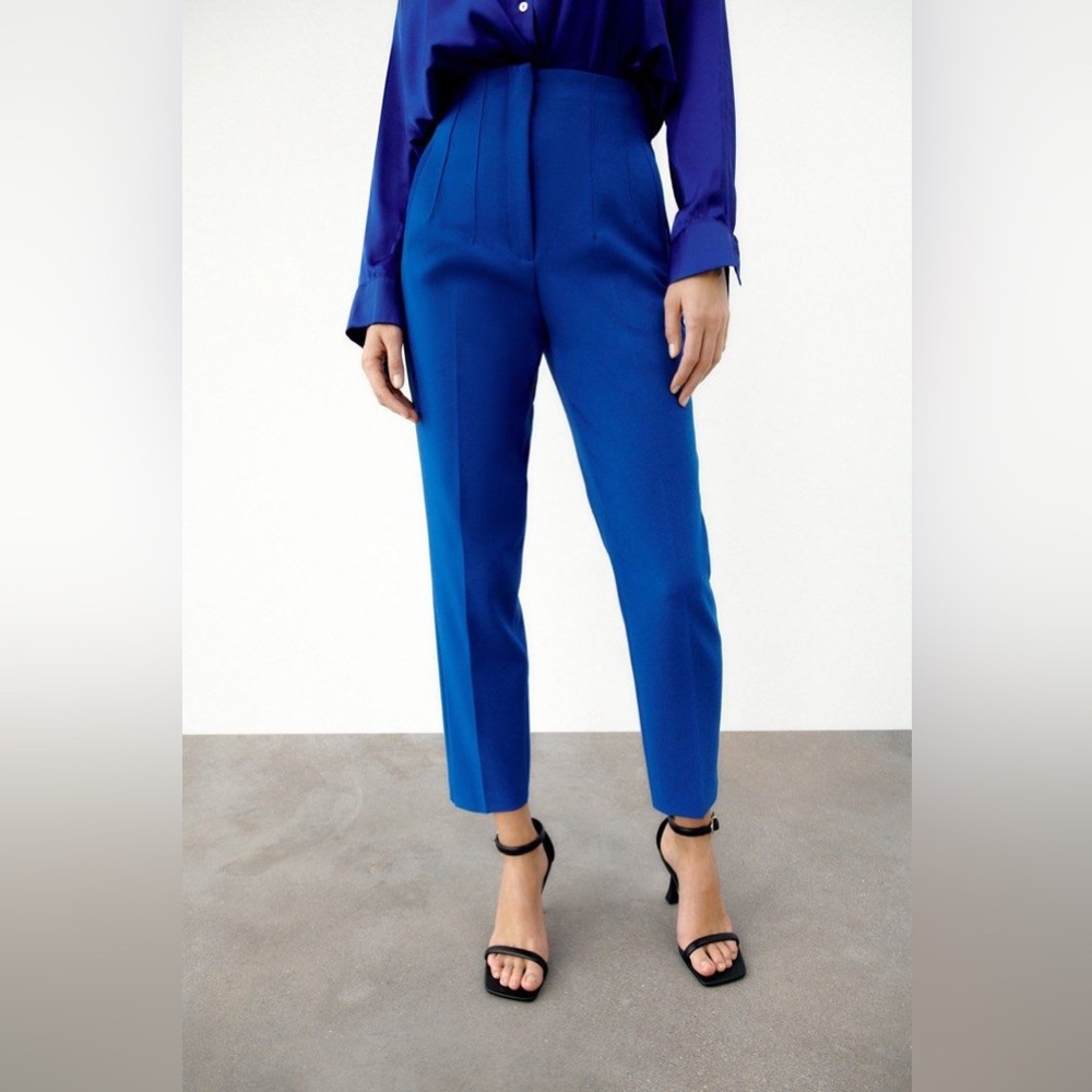Zara Royal Blue High Waisted Trousers - image 1